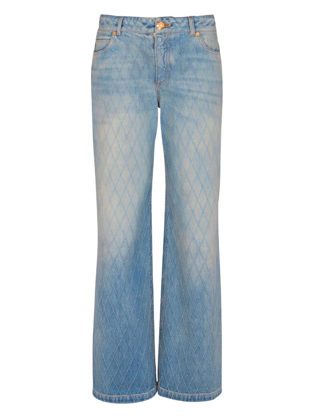 BALMAIN DIAMOND-STITCHED JEANS 