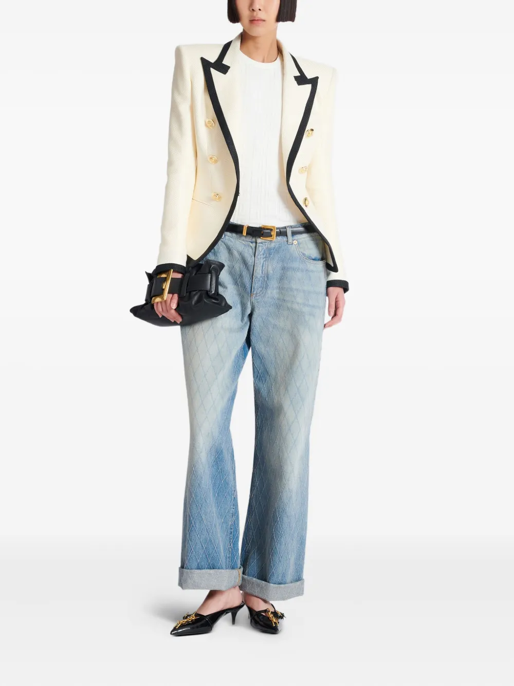 Balmain two-tone fitted jacket | Fitted Jackets | Image 2
