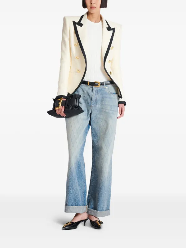 Balmain two-tone Fitted Jacket Neutrals FARFETCH JO