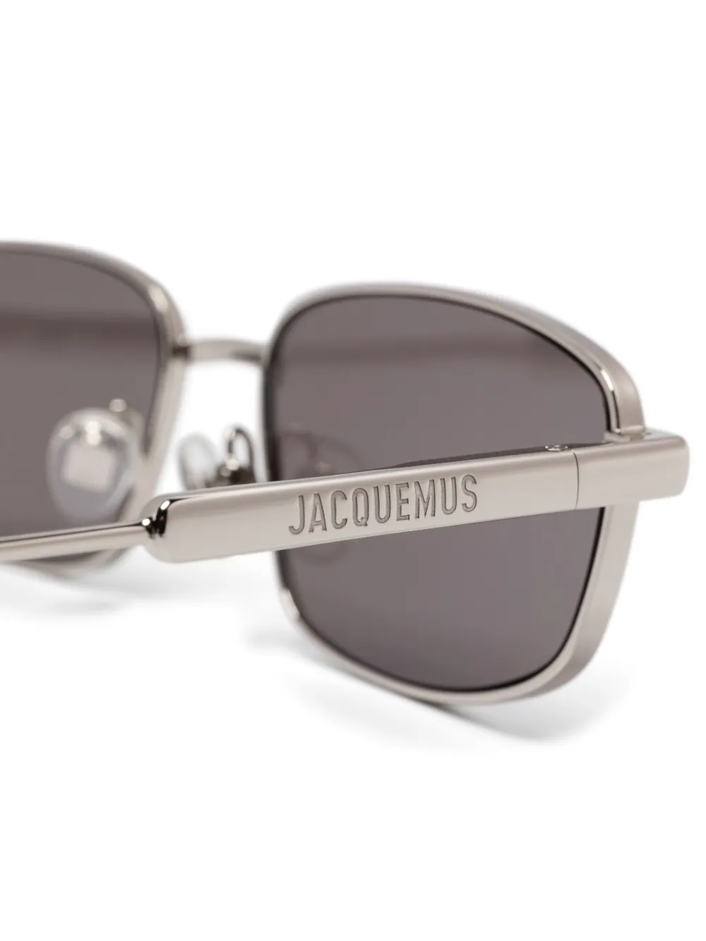 Jacquemus Zonnebril met rechthoekig montuur Zilver