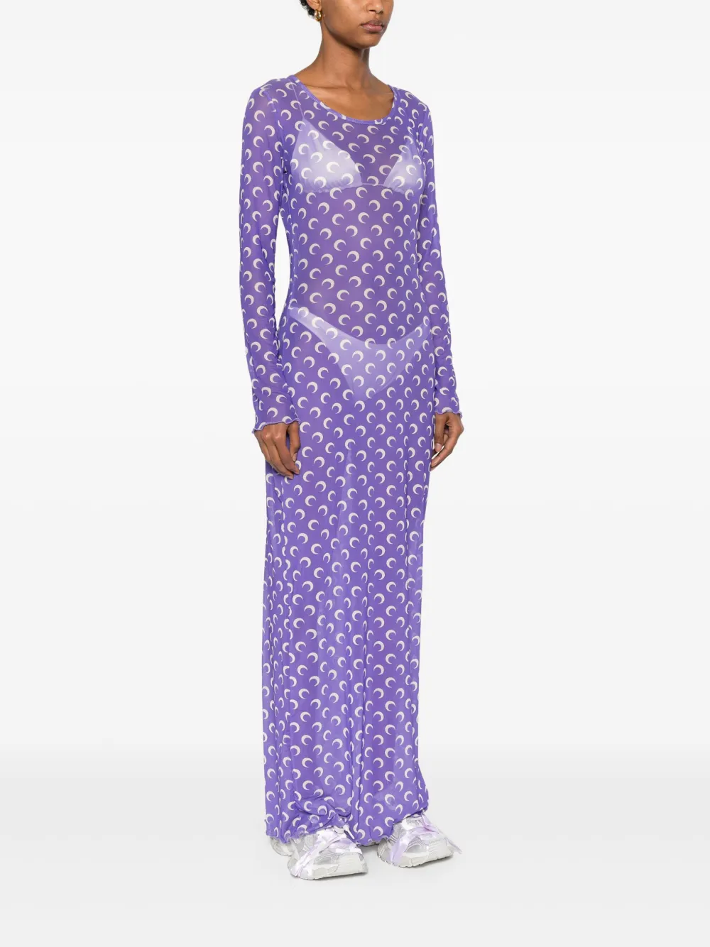Marine Serre Maxi-jurk met print Paars