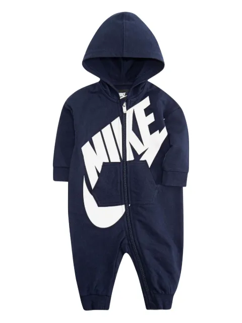 Nike Kids logo-print hooded babygrow