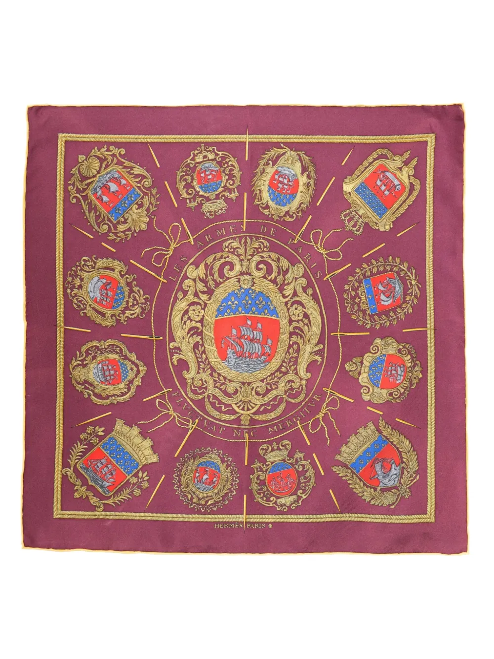 Hermès Pre-Owned 1992 Les Armes de Paris scarf | Red | Image 1