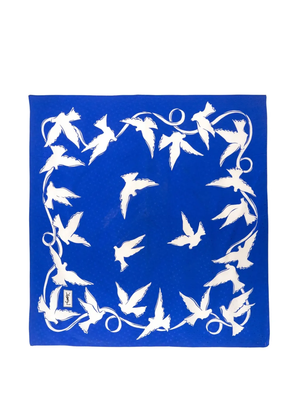 Saint Laurent Pre-Owned 1980s silk scarf | Blue | Image 1