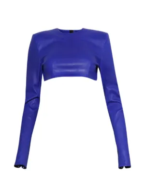 Christopher Esber long-sleeve Crop Top | Blue | FARFETCH