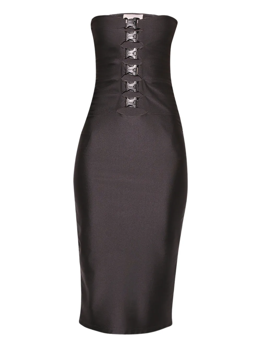 Coperni buckle-detail strapless midi dress | Grey | Image 1