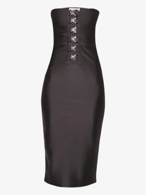 Coperni buckle-detail strapless midi dress