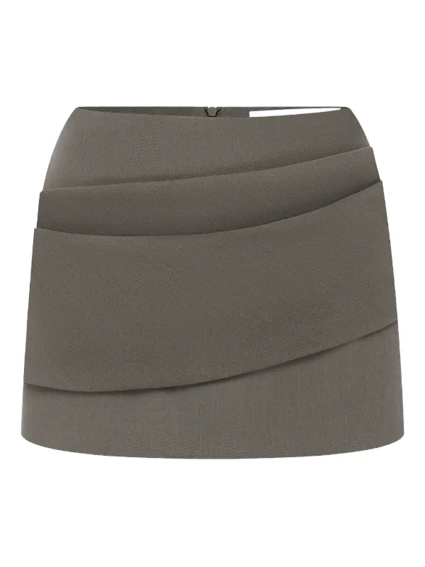 Alex Perry Asymmetric-drape Mini Skirt in Grey