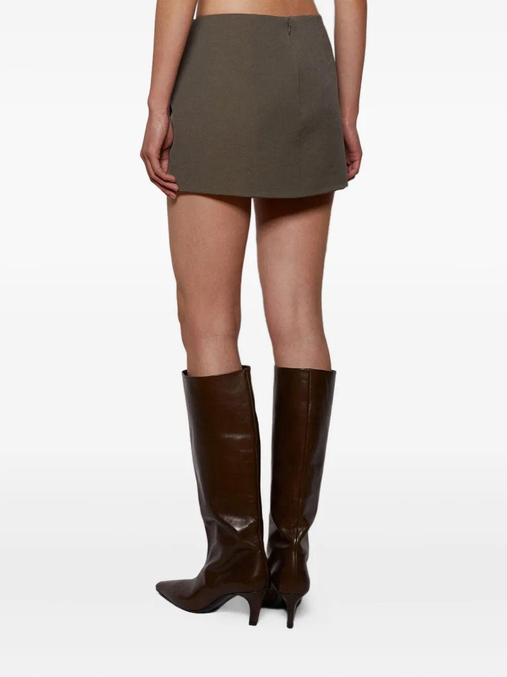 Alex Perry Asymmetric-drape Mini Skirt In Gray
