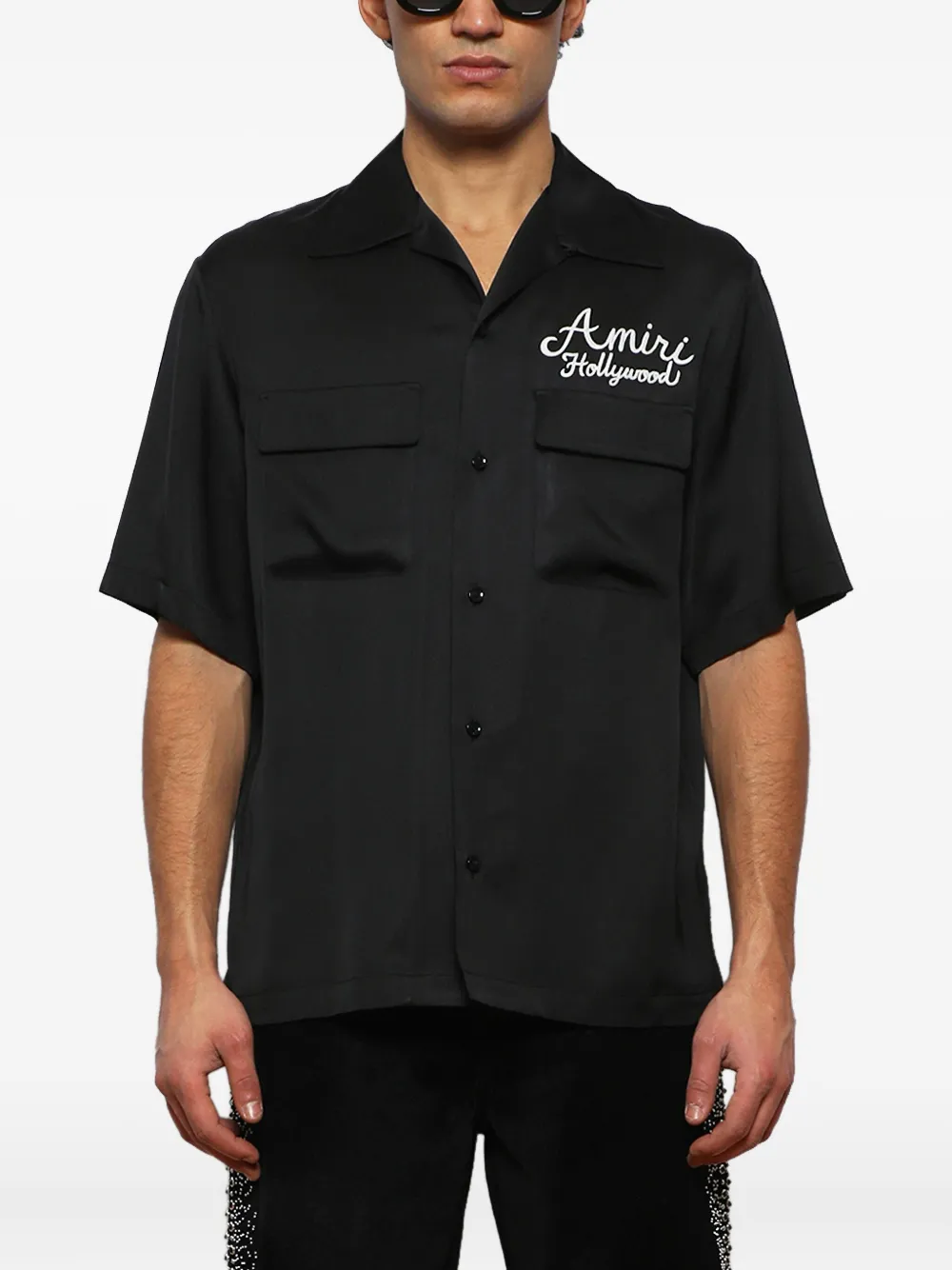 AMIRI dragon Hollywood map shirt Zwart