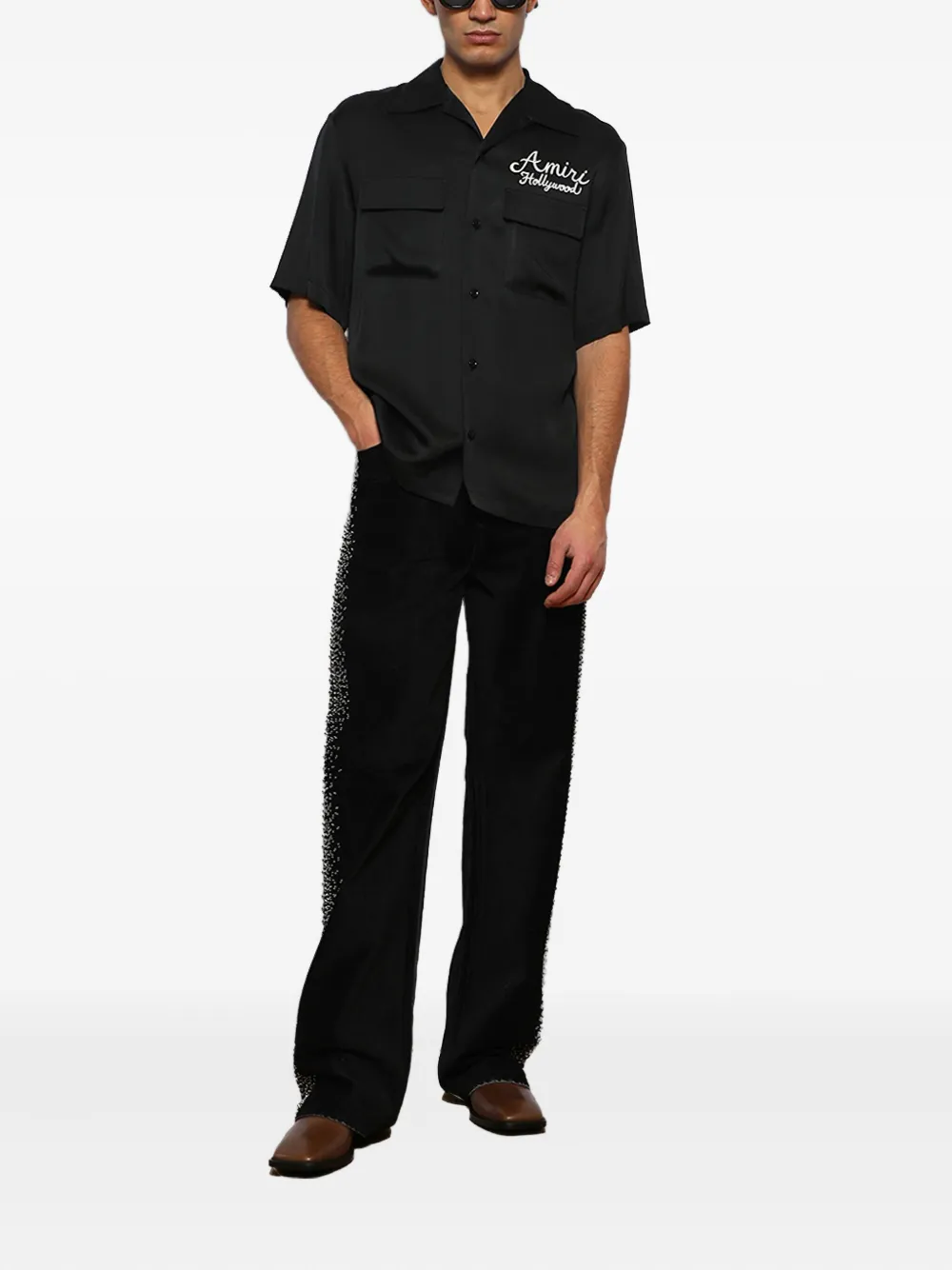 AMIRI dragon Hollywood map shirt - Zwart