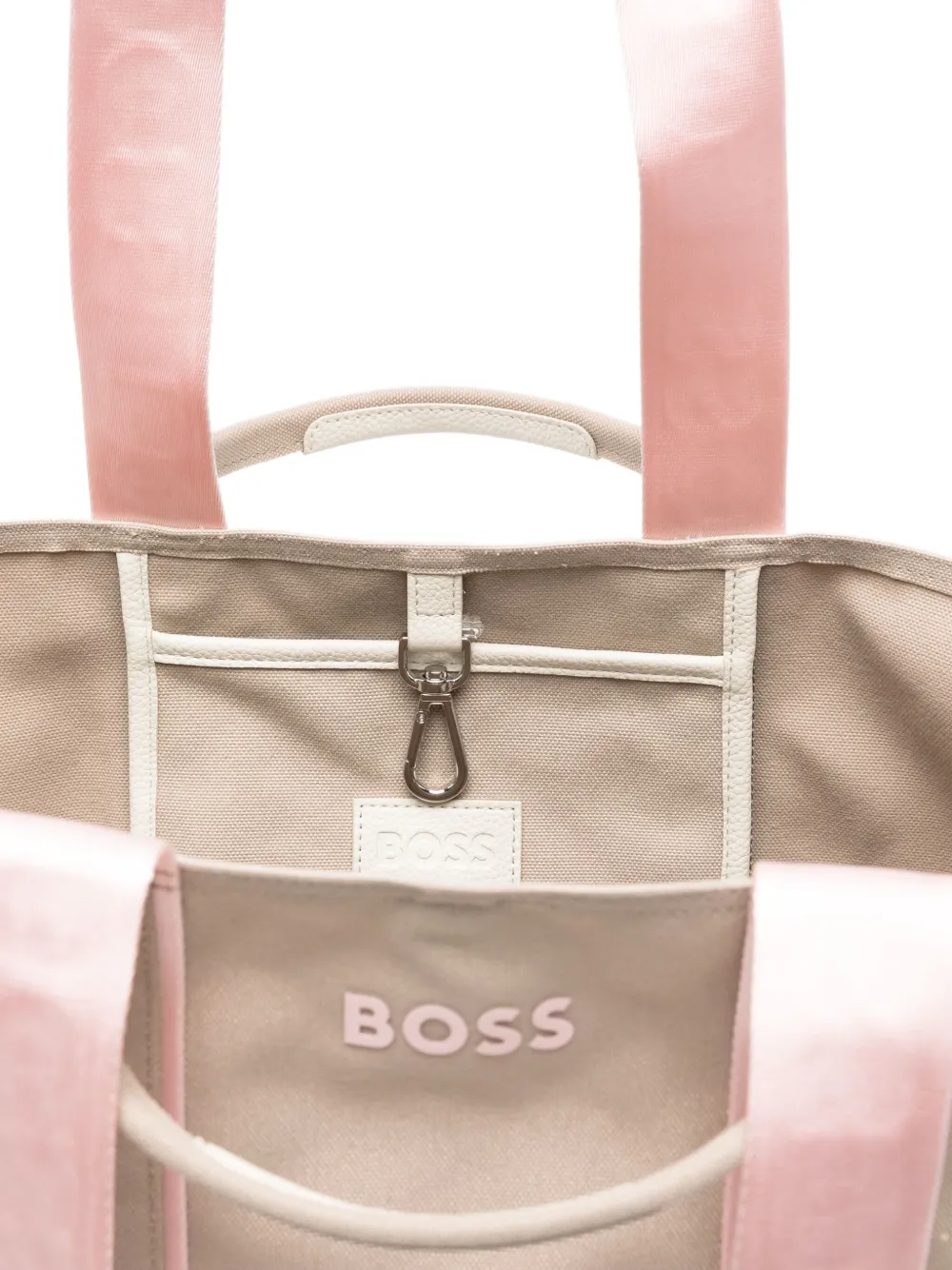 BOSS Shopper met textuur en logo Beige