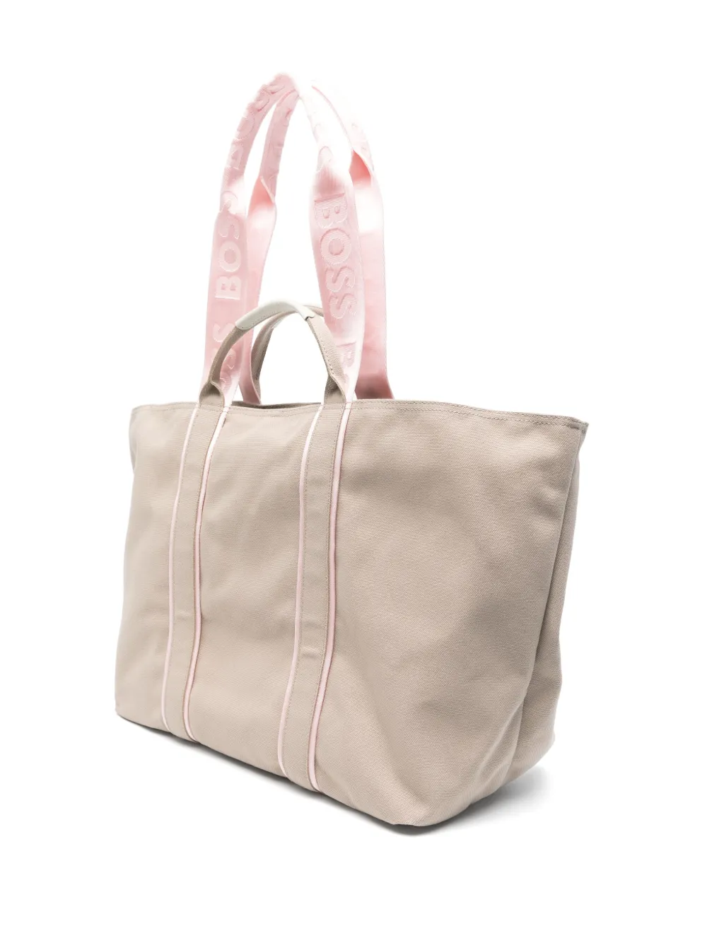 BOSS Shopper met textuur en logo Beige