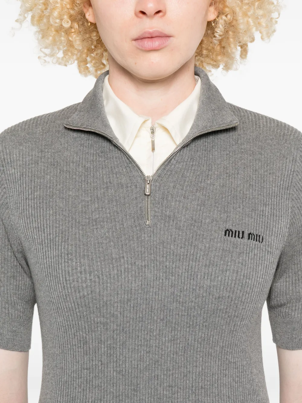 Miu Gebreide top Grijs