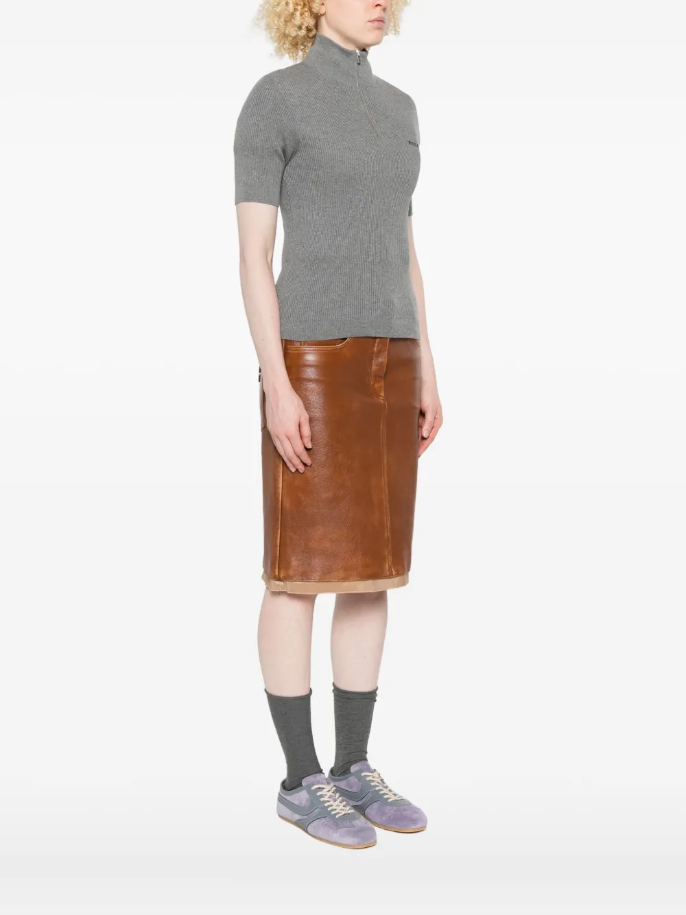 Miu Gebreide top Grijs