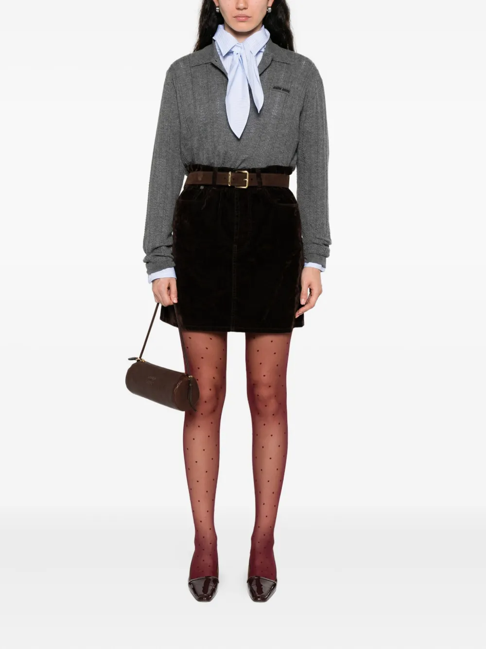 Miu cashmere polo sweater Grijs