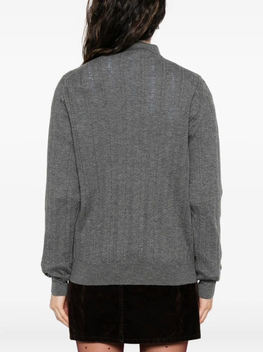 Miu cashmere polo sweater Grijs
