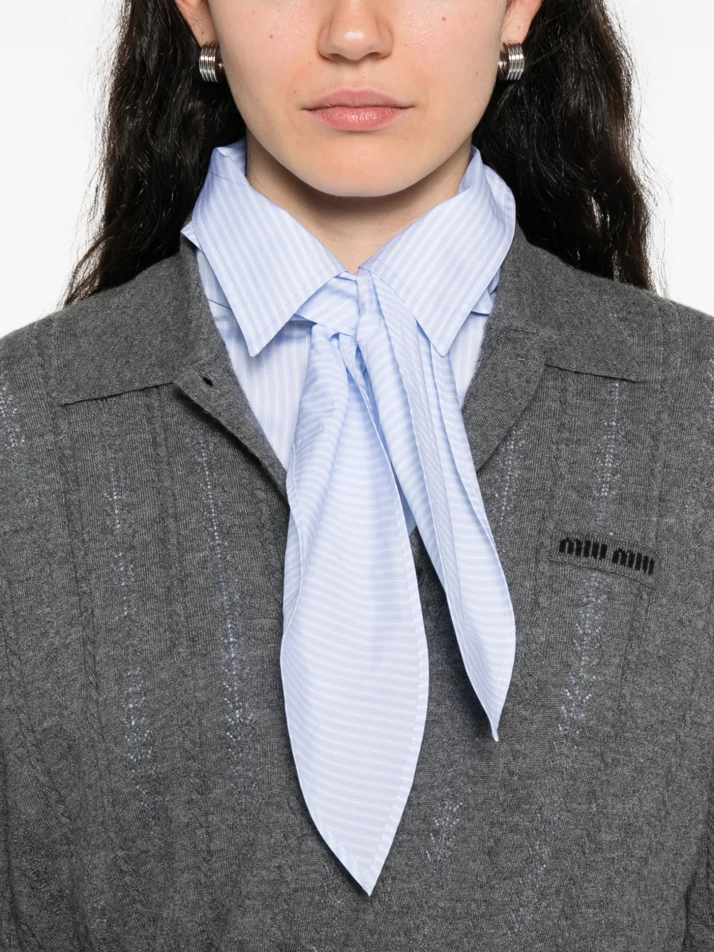 Miu cashmere polo sweater Grijs