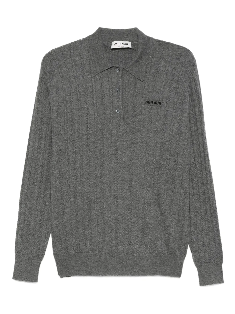 Miu cashmere polo sweater Grijs