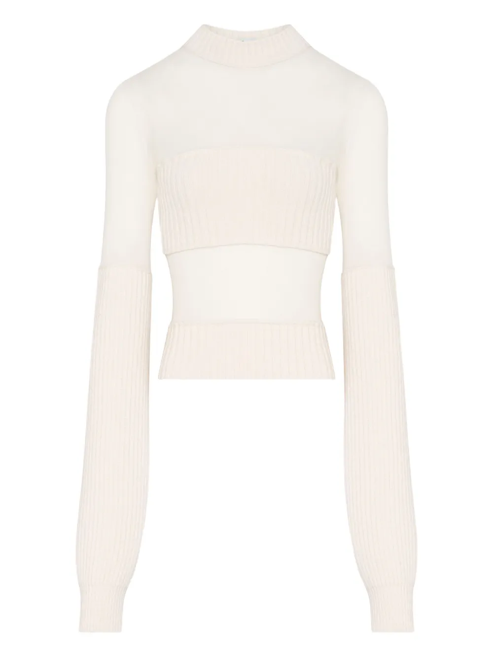 Jean Paul Gaultier Ribbed Wool Sweater In Neutral