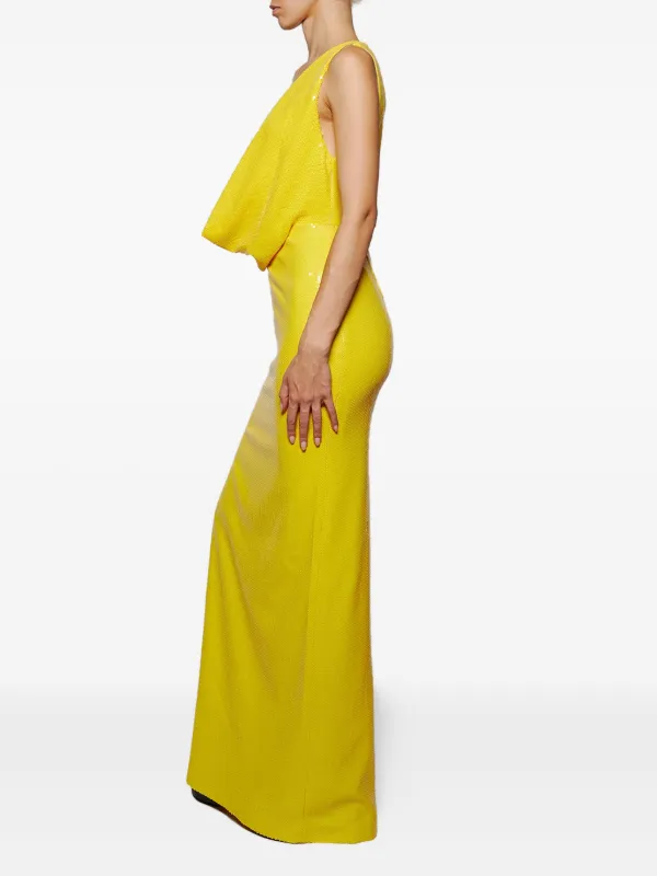 zara maxi green dress Alex Perry Prescott Ruched Midi Dress With Gloves main image 0