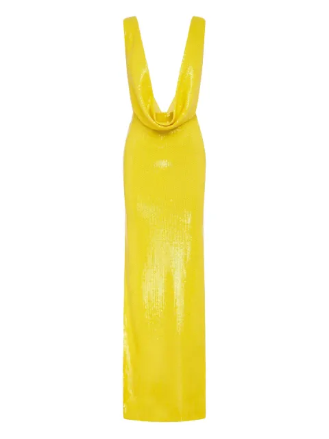 Alex Perry cowl-neck sequin-embellished maxi dress