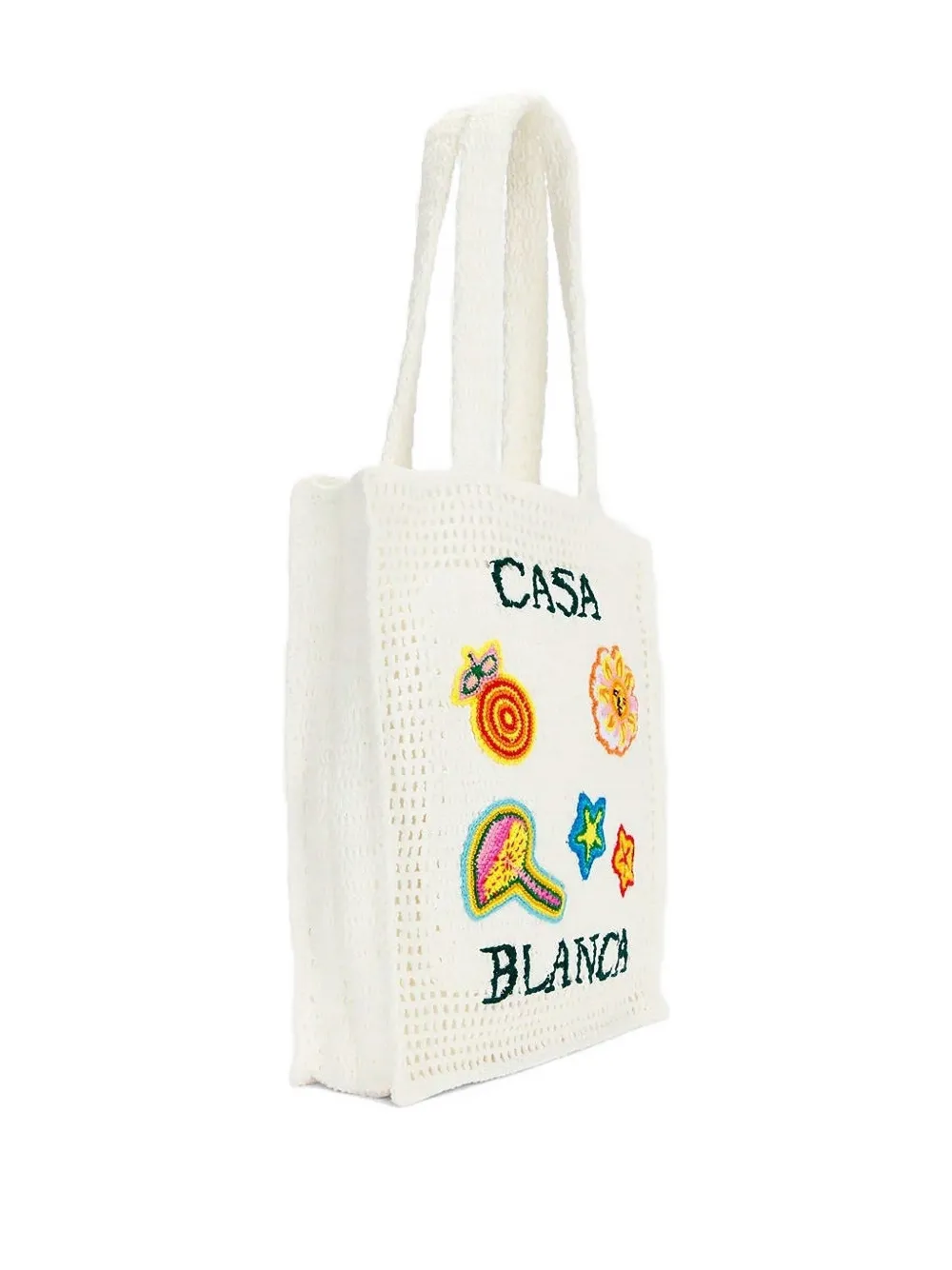 Casablanca Grote Crochet shopper Wit