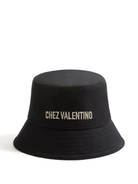 Valentino Garavani CHEZ VALENTINO COTTON BUCKET HAT WITH EMBROIDERY