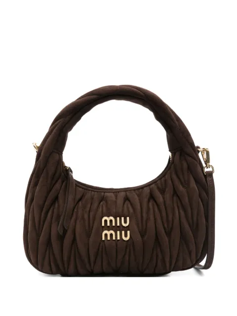 Miu Miu Wander matelassé suède shopper