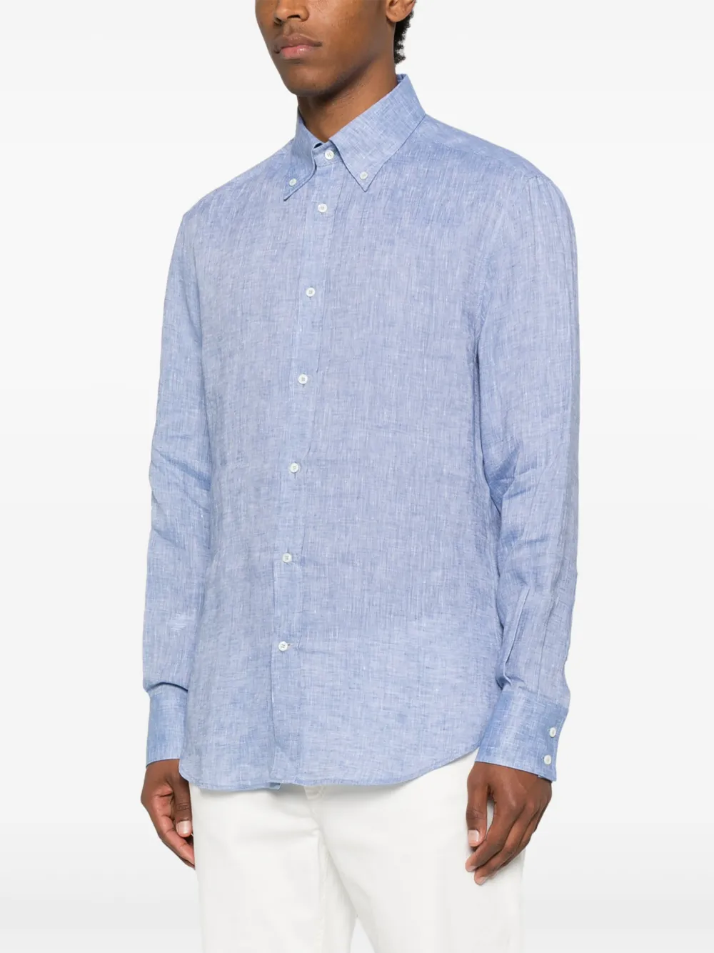 Brunello Cucinelli Linnen overhemd Blauw