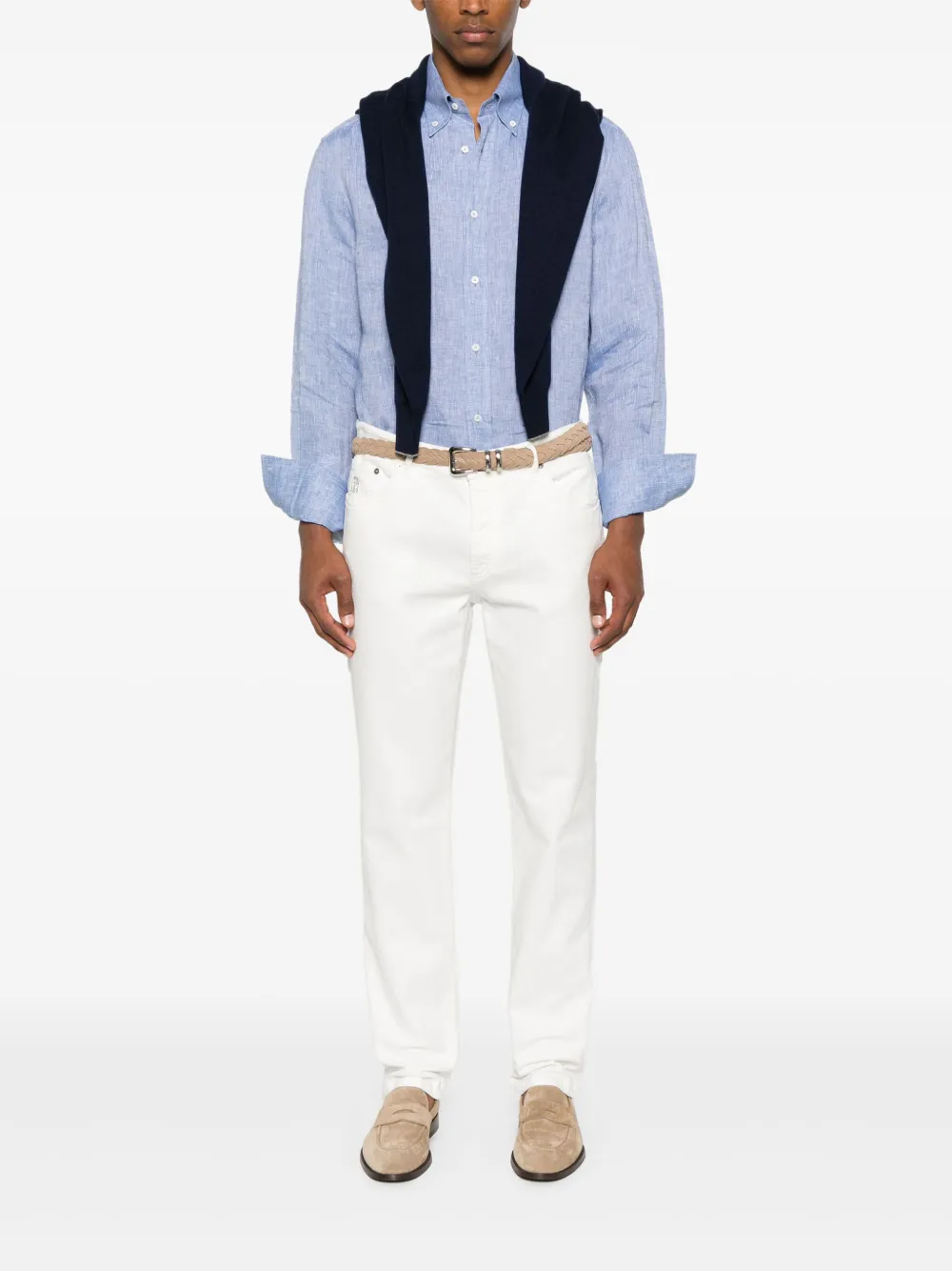 Brunello Cucinelli Linnen overhemd - Blauw