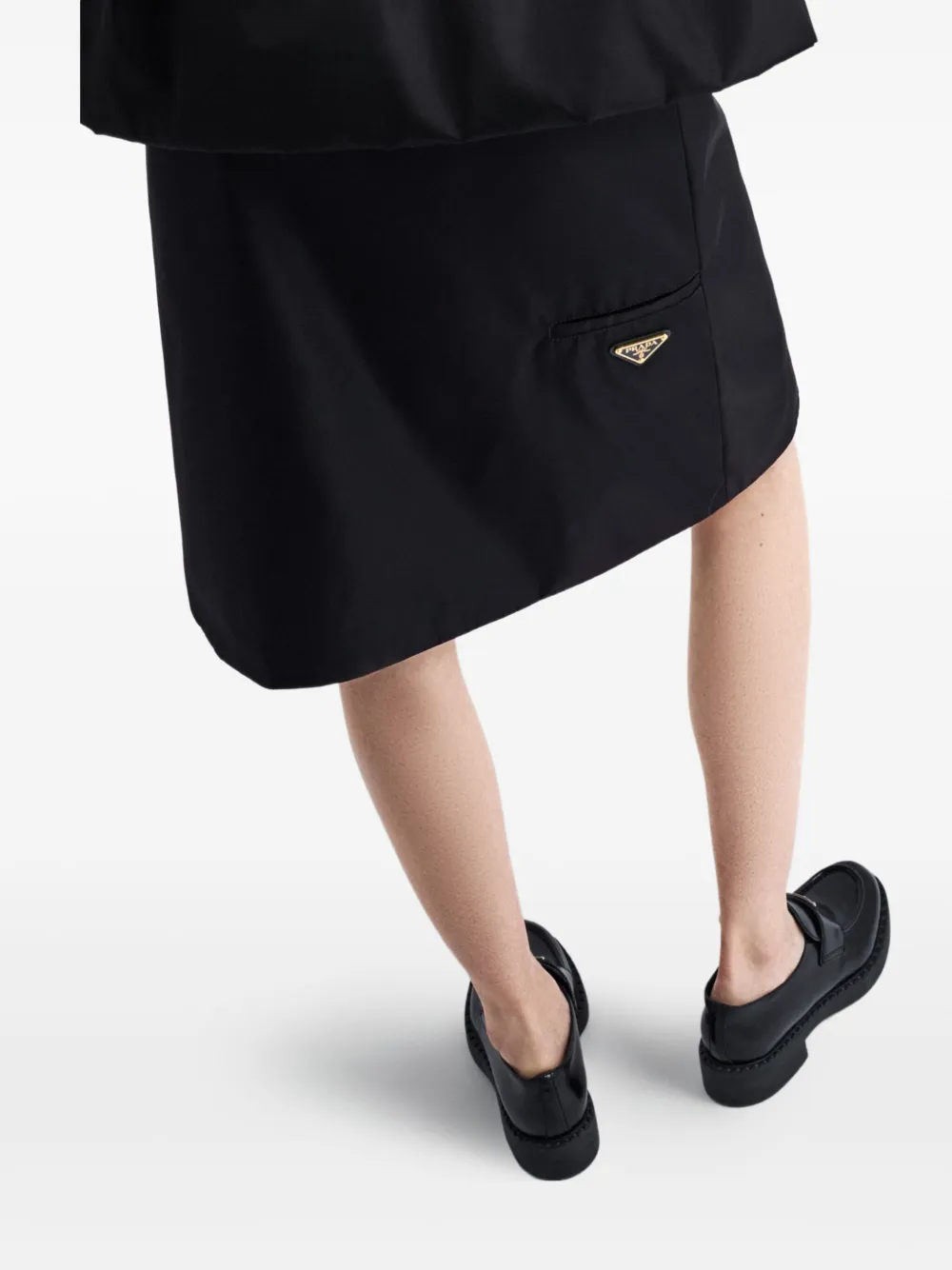 Prada Rok met triangelvormig logo Zwart