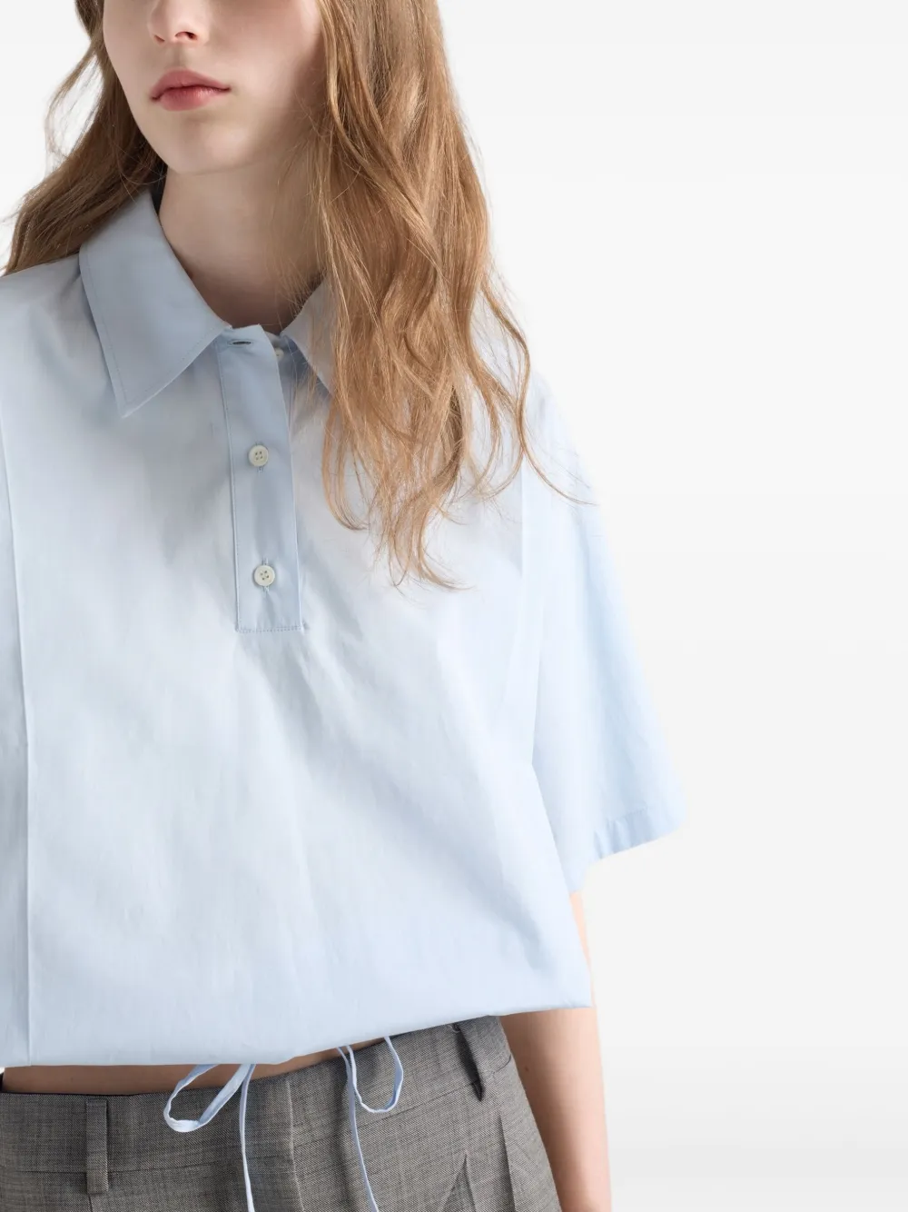 Prada Popeline blouse Blauw