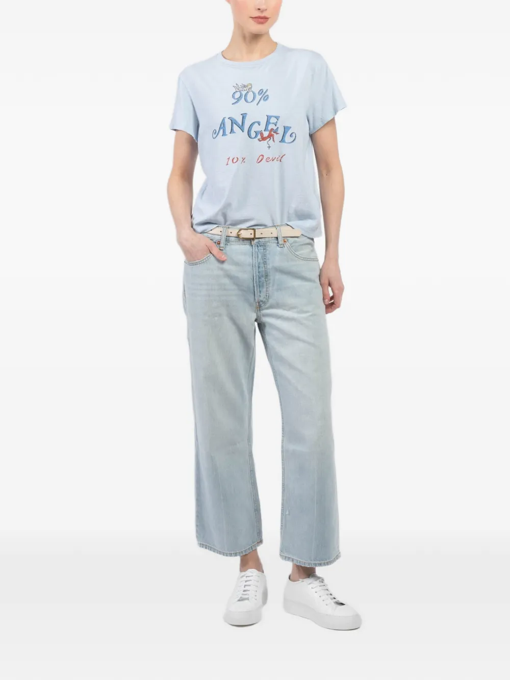 RE/DONE cropped straight-leg jeans - Blauw