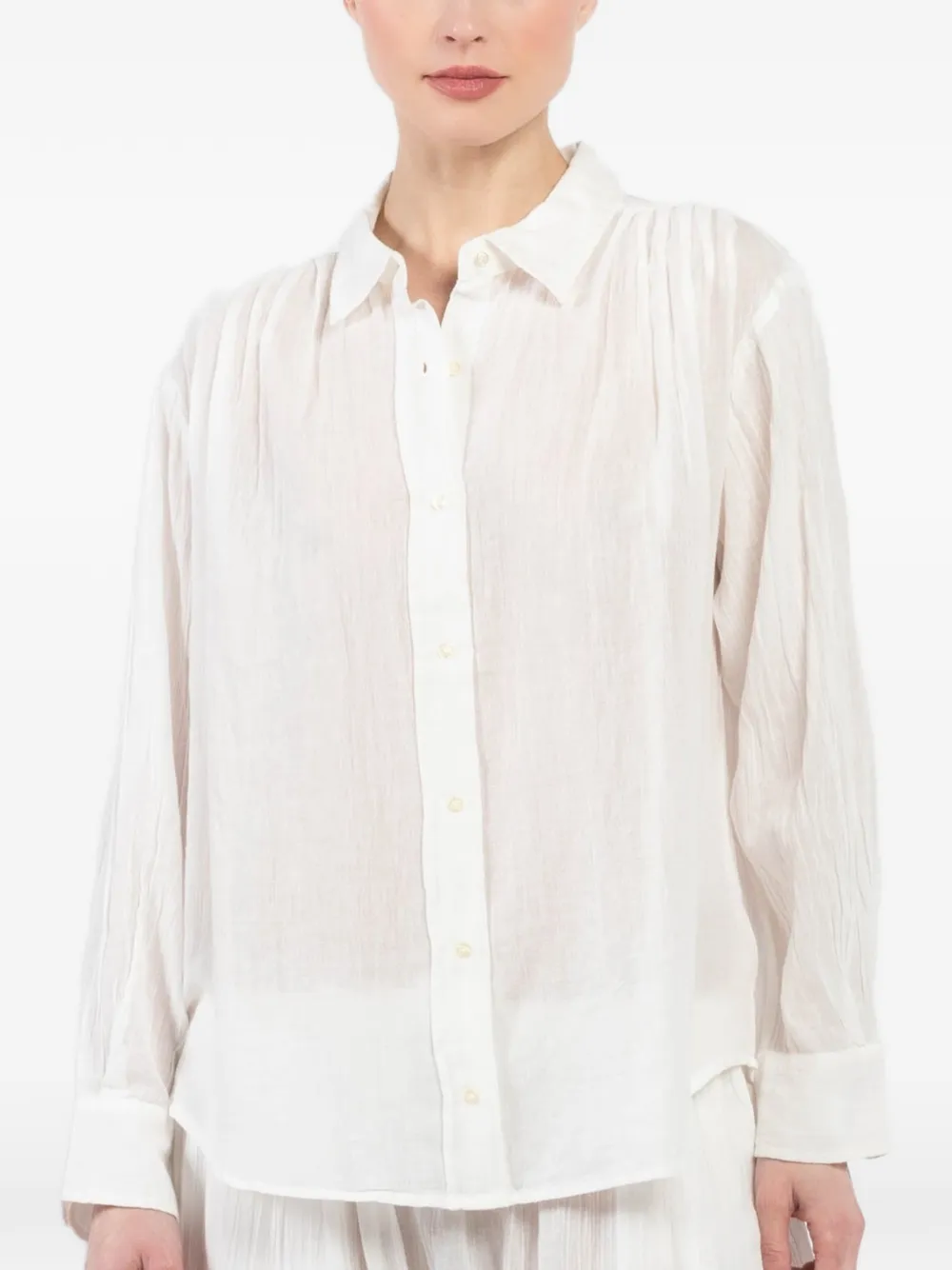 The Great. blouse met lange mouwen Wit