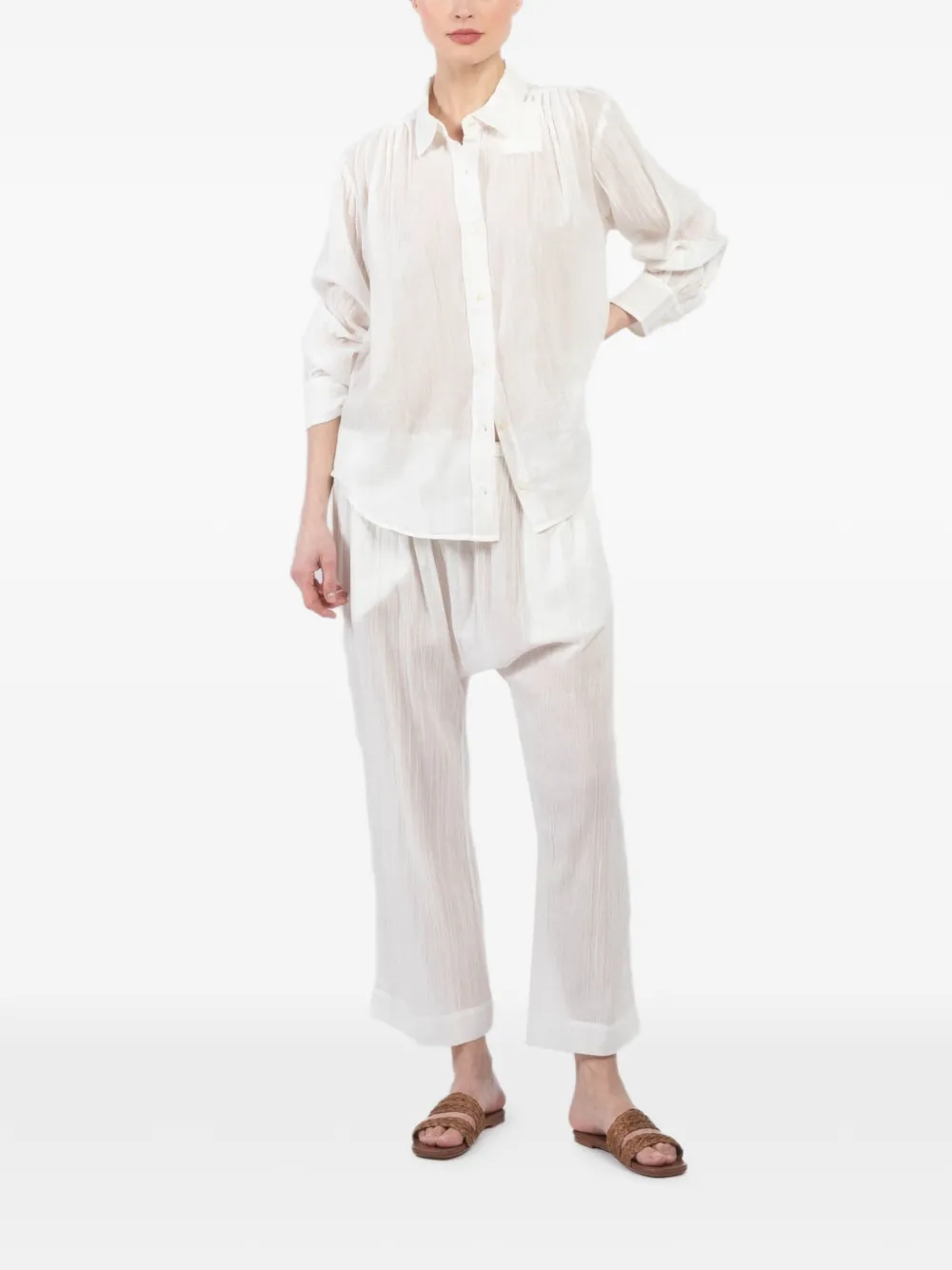 The Great. long-sleeved shirt - Wit