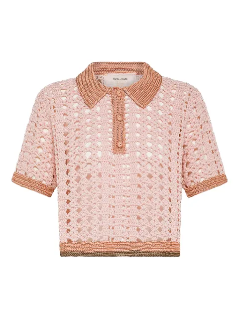 Forte Forte crochet polo top