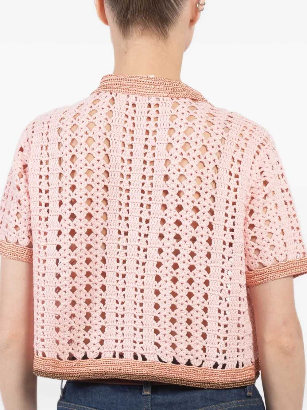 FORTE FORTE CROCHET POLO TOP 