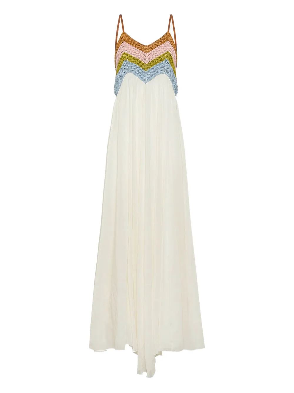 FORTE FORTE CHEVRON-CROCHET MIDI DRESS 