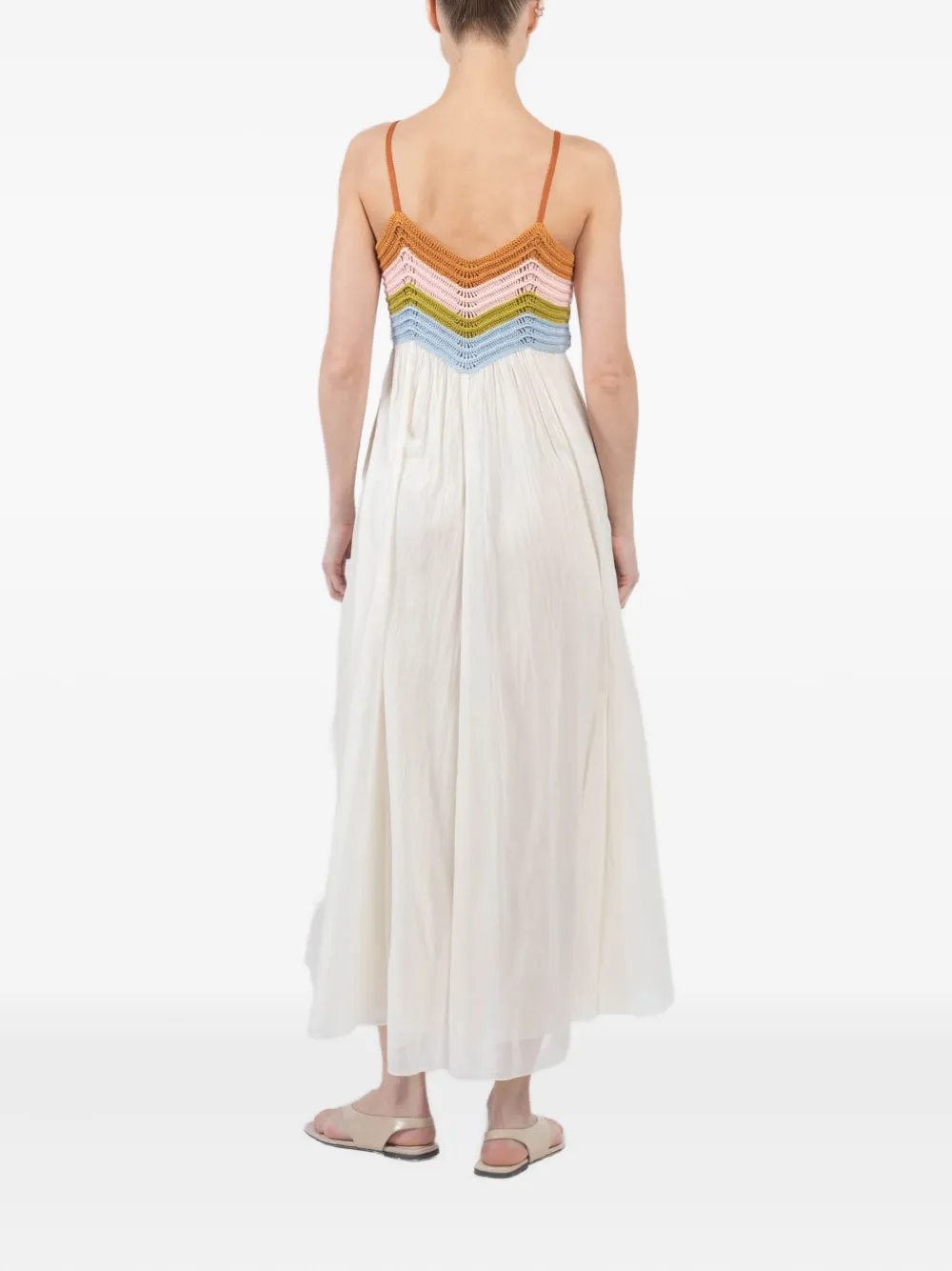 FORTE FORTE CHEVRON-CROCHET MIDI DRESS 