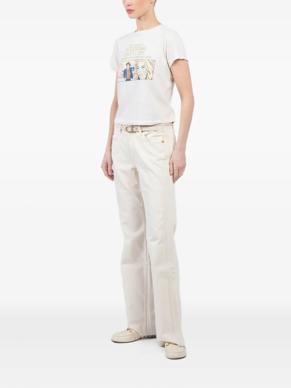 RE DONE T-shirt met print Beige