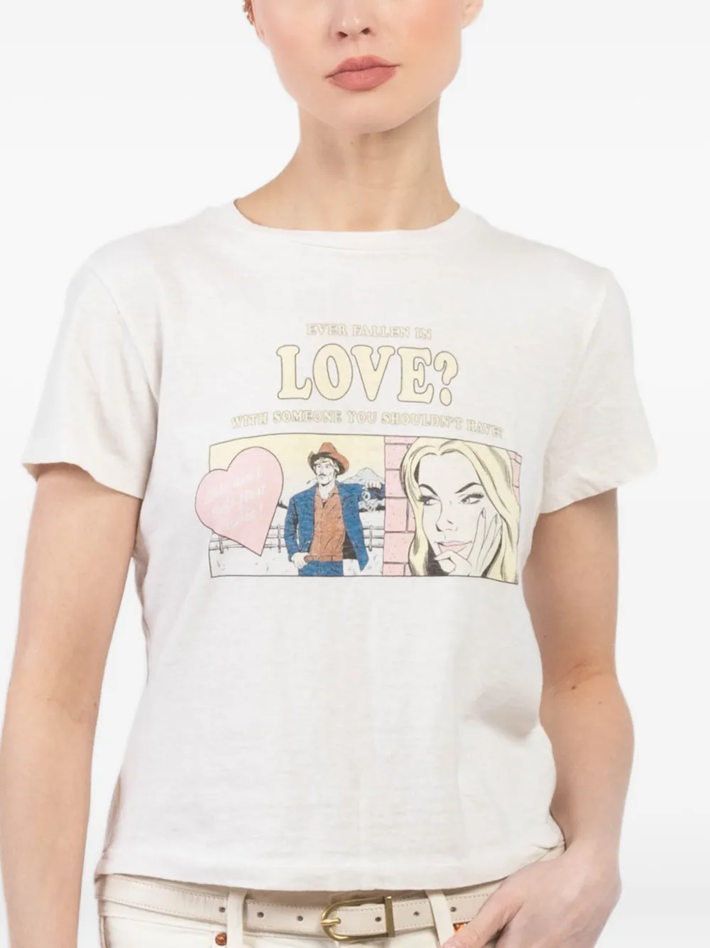 RE DONE T-shirt met print Beige