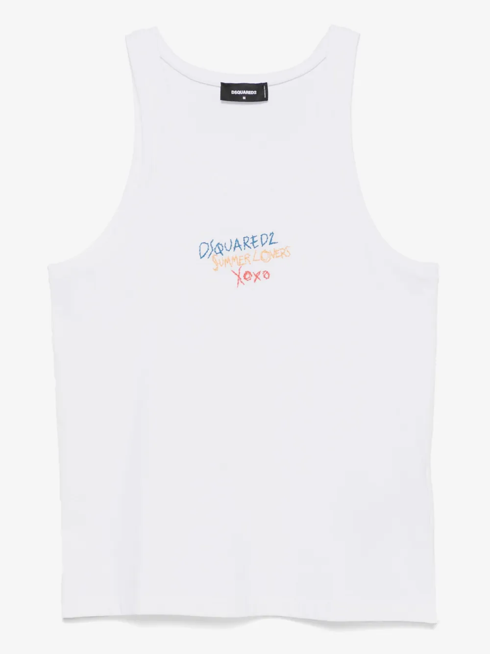 DSQUARED2 로고 자수 탱크 탑 | 화이트 | Image 1
