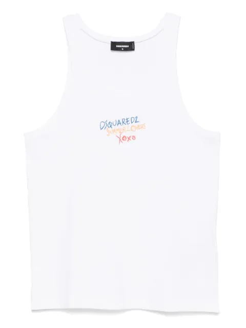 DSQUARED2 logo-embroidered tank top
