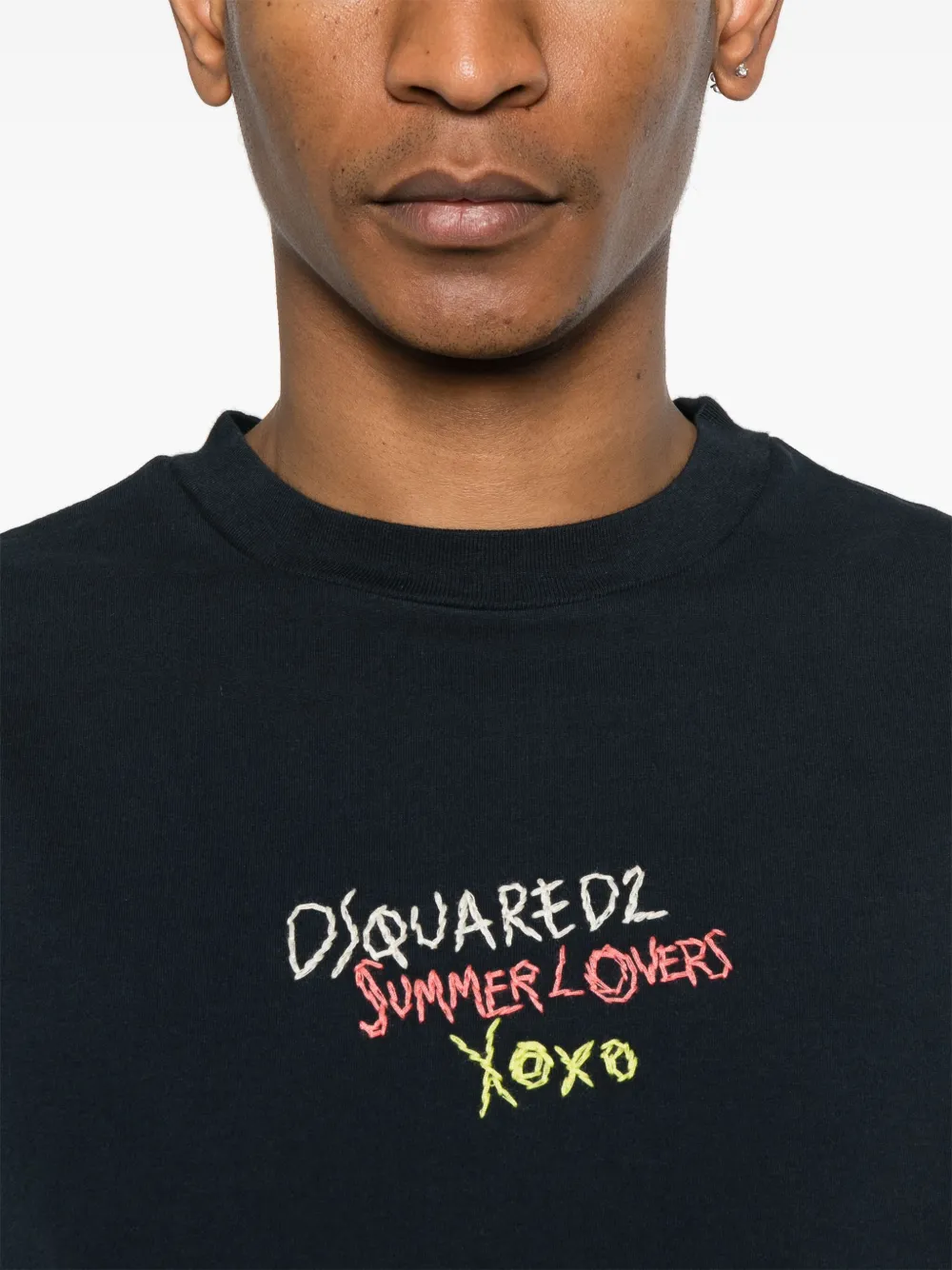 DSQUARED2 T-shirt met geborduurd logo Blauw