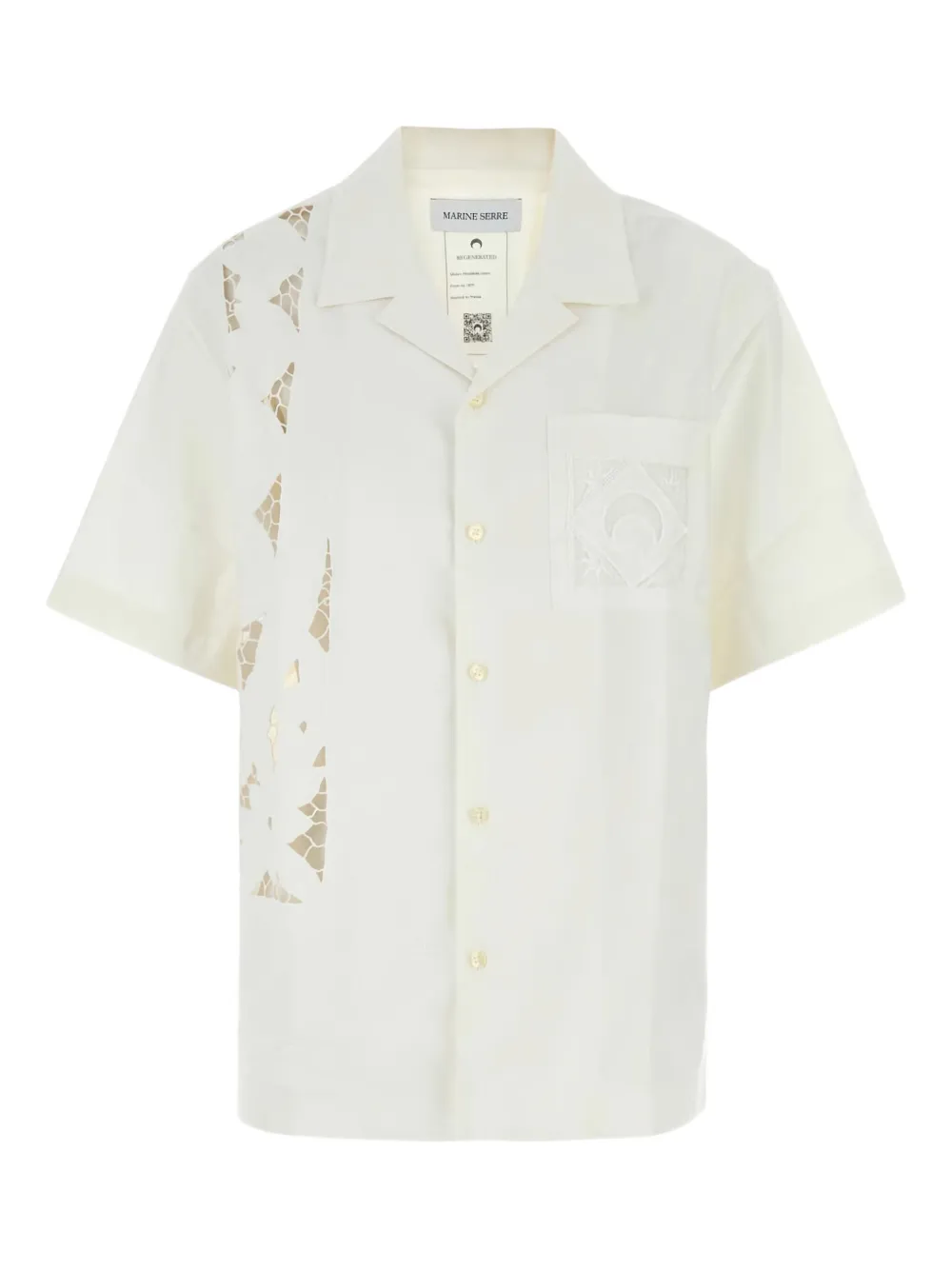 Marine Serre Popeline blouse Wit
