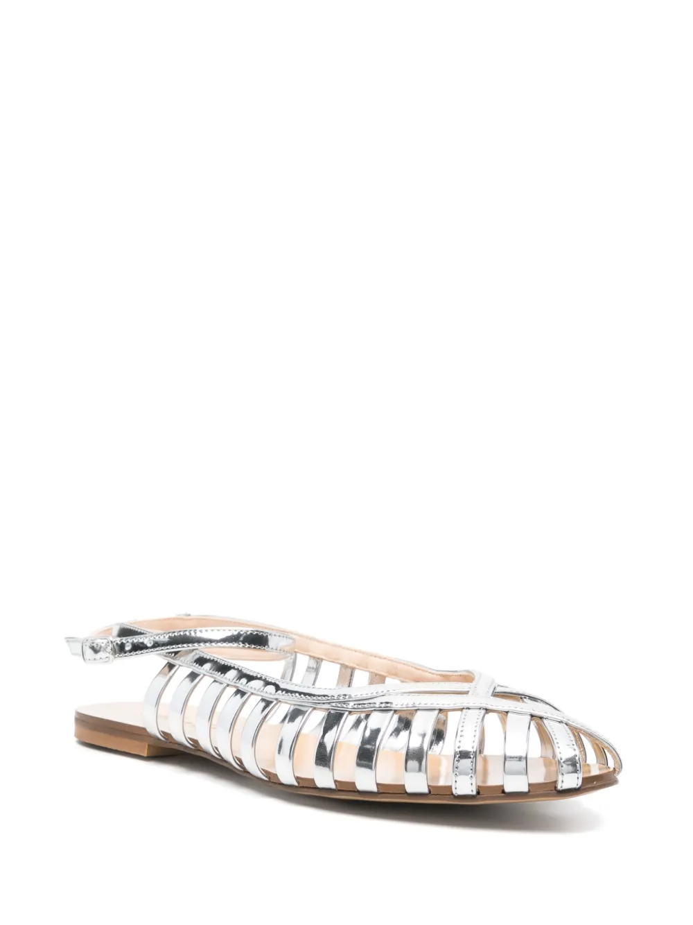 Anna F. metallic ballet flats - Zilver