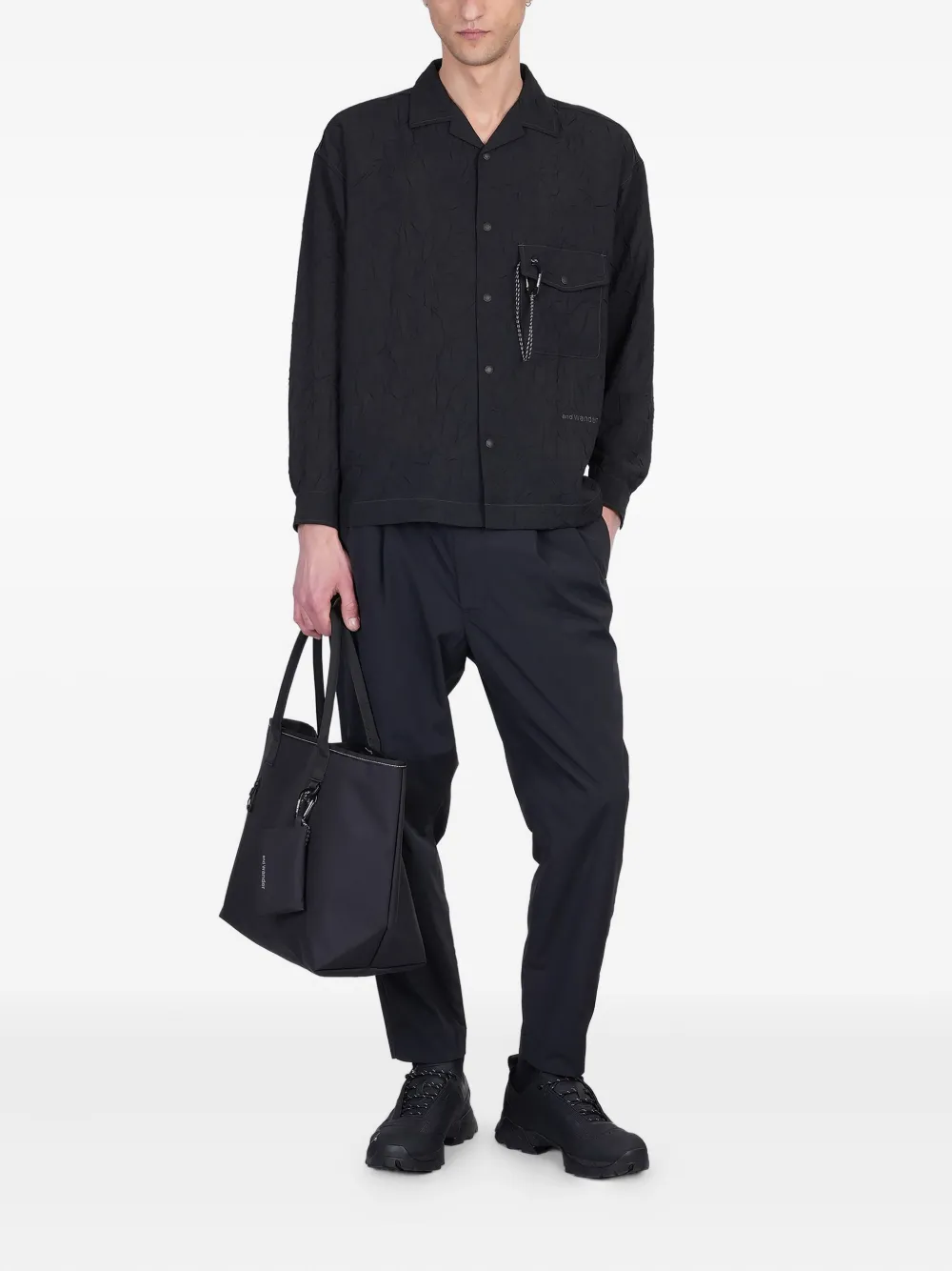 And Wander Geplooide zwarte broek