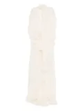Blumarine pleated ruffled asymmetric day dress - Neutrals