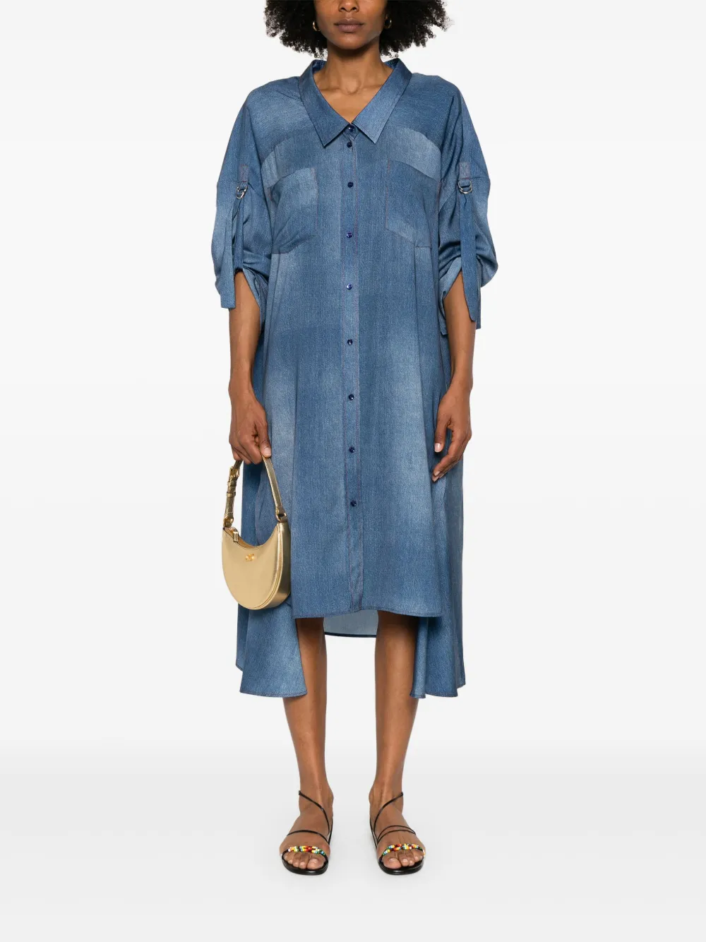 Barbara Bui Midi-jurk met print - Blauw